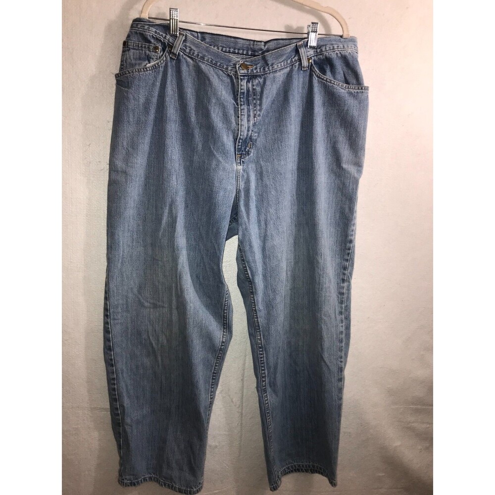 LL Bean Womens Jeans 20W Plus Blue Denim Original Fit Relaxed Straight Leg Nice!